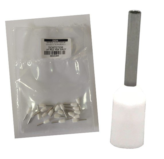 ISO6TE7508 - TERMINAL ILHOS TUBOLAR ISOLADO 0.75 MM BRANCO (EMB. COM 20 PEÇAS - VALOR UNITARIO) - PC