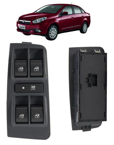 ISO17I34144 12V - INTERRUPTOR VIDRO ELETRICO LE QUADRUPLO GRAND SIENA 8 PINOS (EMB. COM 01 PECA - VALOR UNITARIO) - PC