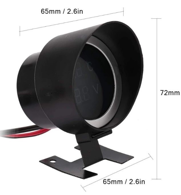ISO628 12/24V AZ - RELOGIO DISPLAY AZUL - 12/24V - MEDIDOR TEMPERATURA DA AGUA DO MOTOR E VOLTIMETRO (EMB. COM 01 KIT - VALOR DO KIT) - KIT