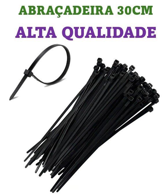 ISO17AB5030 - ABRACADEIRA 30 CENTIMETRO PRETA (EMB. COM 100 PECAS - VALOR DO CENTO) - CT