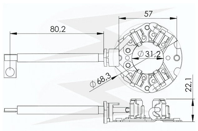 UF-1.157/4 12V - PORTA ESCOVA PARTIDA MOTORCRAFT/ MITSUBISHI/ GM/ GRAND VITARA - PC