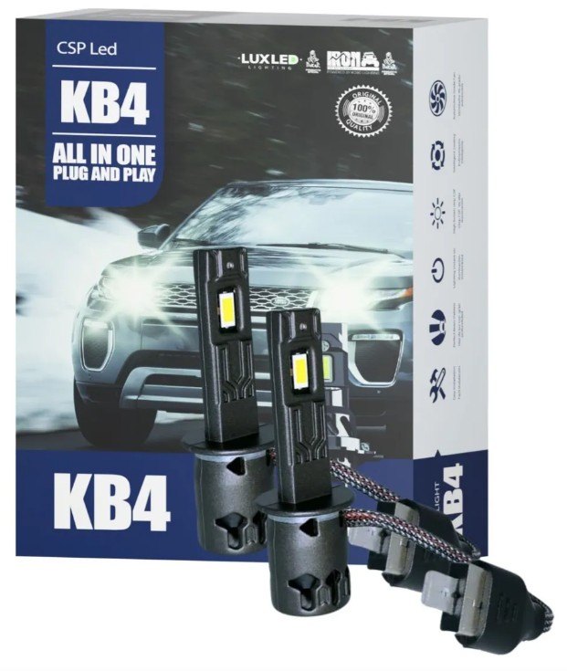 ISO14KB4H1 12V - KIT LAMPADA LED MINI KB4 H1 30000LM 6500K 12V (EMB. COM 02 PECAS - VALOR DO PAR) - KIT