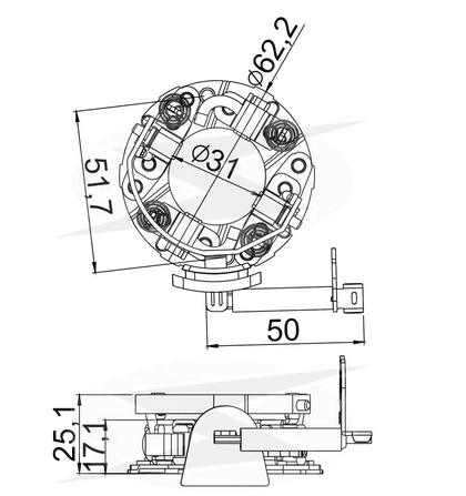 UF-1.137/4 12V - PORTA ESCOVA PARTIDA 12V FORD FIESTA/ KA/ ESCOSPORT/COURIER FUSION - PC