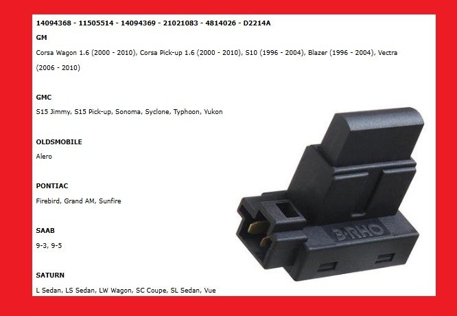 RHO0335 - INT. EMBREAGEM S-10/ INT. FREIO VECTRA 2006/ CORSA 2000 - UN