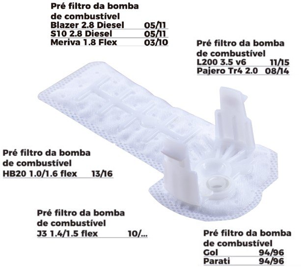 ISO1903038 - PRE FILTRO BOMBA COMBUSTIVEL HB20/ S10/ BLAZER/ GOL/ PARATI/ L200/ PAJERO (EMB. COM 01 PECA - VALOR UNITARIO) - PC