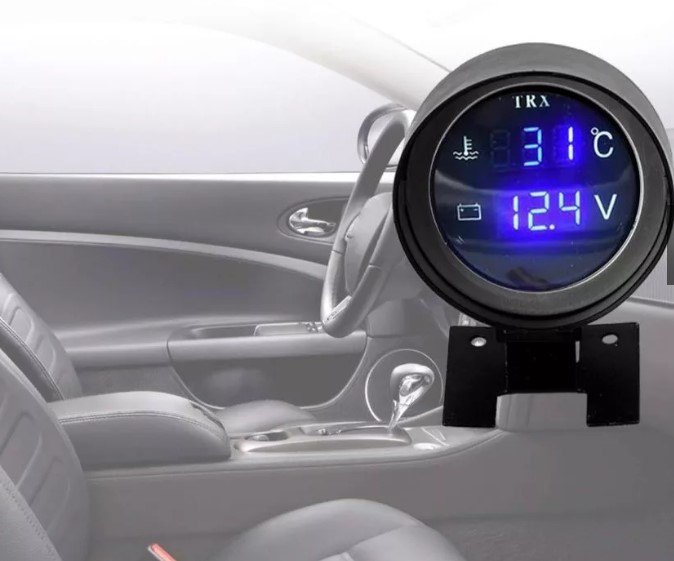 ISO628 12/24V AZ - RELOGIO DISPLAY AZUL - 12/24V - MEDIDOR TEMPERATURA DA AGUA DO MOTOR E VOLTIMETRO (EMB. COM 01 KIT - VALOR DO KIT) - KIT