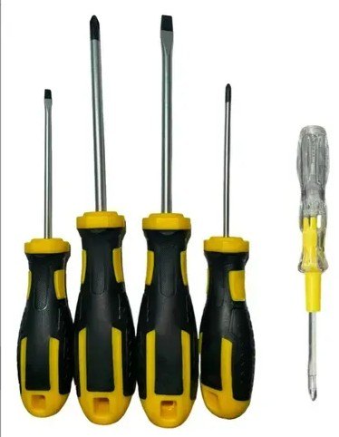 ISO6CH3119 - CONJUNTO COM 4 CHAVES DE FENDA E 1 TESTADOR DE VOLTAGEM (EMB. COM 05 PECAS- VALOR DO KIT) - PC