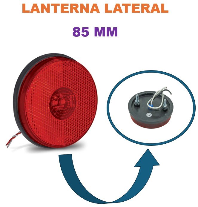 ISO14TR435 VM 12/24V - LANTERNA LATERAL 85MM - VERMELHO - 12/24V - SEM SUPORTE (EMB. COM 01 PECA - VALOR UNITARIO) - PC ISO14TR435 VM 12/24V - LANTERNA LATERAL 85MM - VERMELHO - 12/24V - SEM SUPORTE (EMB. COM 01 PECA - VALOR UNITARIO) - PC