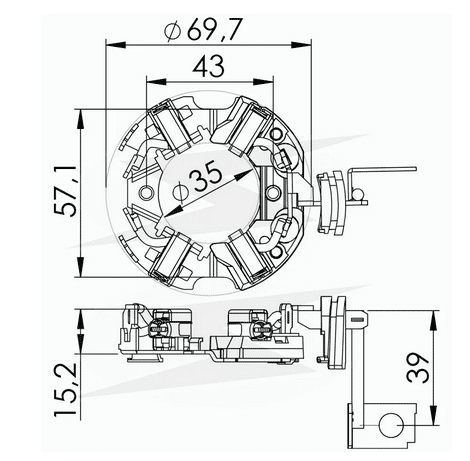 UF-1.118/4 12V - PORTA ESCOVA PARTIDA BOSCH ASTRA/ BLAZER/ VECTRA/ GOL/ PARATI/ SANTANA - PC