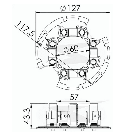 UF-1.123/4 24V - PORTA ESCOVA PARTIDA 24V DELCO 42 MT MOTOR CUMMINS - PC