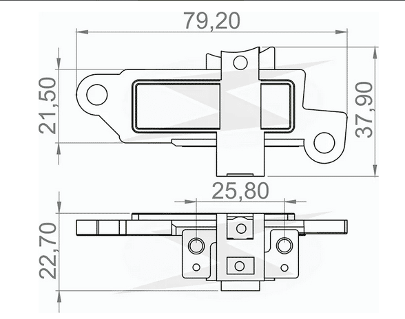 UF-2.207/2 12V - PORTA ESCOVA ALTERNADOR 12V CLIO/ GOL II/ GOLF (MEXICO)/ PRESTOLITE/ JETTA/ POLO - PC