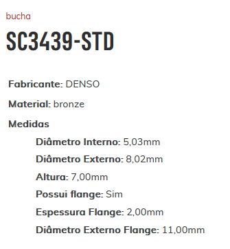 SC3439-STD - BUCHA PARTIDA TORO/ GRAND SIENA/ ARGO/ RENEGADE - PC