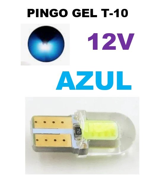 ISO14LPS 2821 AZ 12V - LAMPADA LED PINGO MINI 2821 T10 SILICA 12V AZUL (EMB. 01 PC- VALOR UNITARIO) - PC
