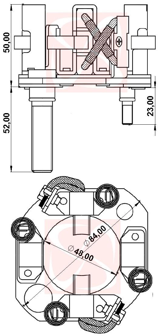 A-052-24V - PORTA ESCOVA PARTIDA DENSO CATERPILAR 24V - PC