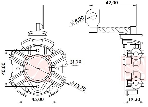 A-022-12V - PORTA ESCOVA PARTIDA COROLLA/ GOLF/ JETTA/ TOURAN/ A3 - 1.256 - PC