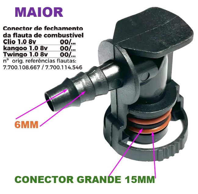 ISO1905083 - CONECTOR GRANDE FLAUTA LINHA RENALT (EMB. COM 01 PECA - VALOR UNITARIO) - PC ISO1905083 - CONECTOR GRANDE FLAUTA LINHA RENALT (EMB. COM 01 PECA - VALOR UNITARIO) - PC