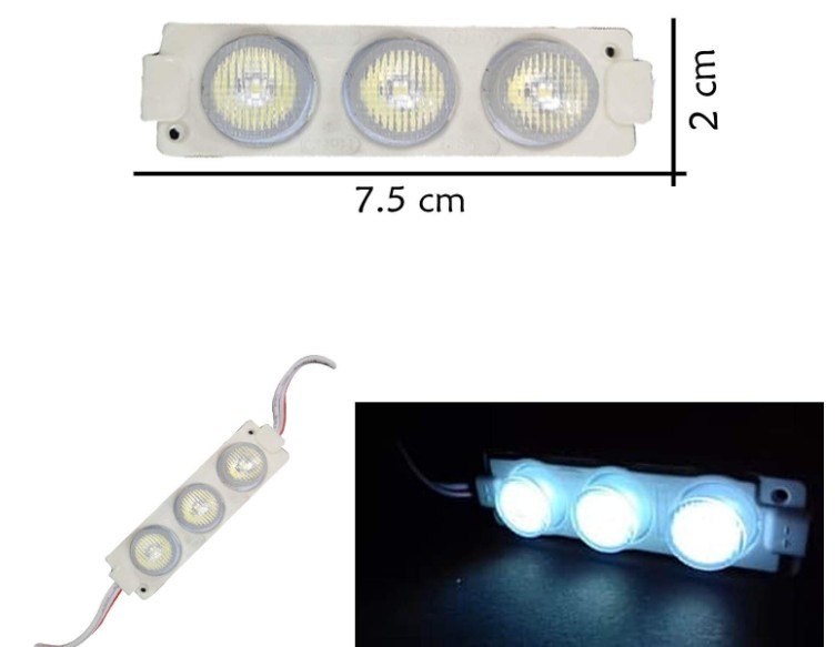 ISO22L6131 12V - MODULO 3 LEDS 3W 12V BRANCO, 2 CM X 7 CM (EMB. COM 01 PECA - VALOR UNITARIO) - PC ISO22L6131 12V - MODULO 3 LEDS 3W 12V BRANCO, 2 CM X 7 CM (EMB. COM 01 PECA - VALOR UNITARIO) - PC
