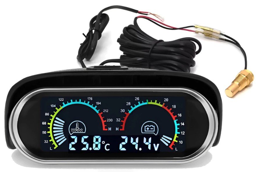ISO6ST162 12/24V - PAINEL DIGITAL - 12/24V - RELOGIO MEDIDOR DE TEMPERATURA DA AGUA DO MOTOR E VOLTIMETRO (EMB. COM 01 KIT - VALOR DO KIT) - KIT