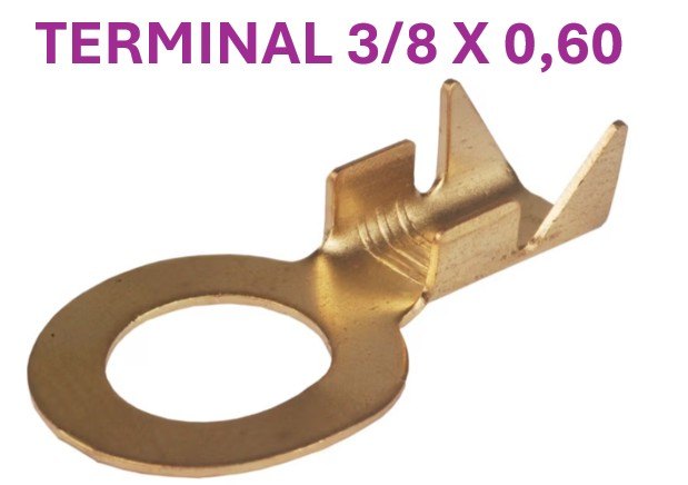 AMS81030 - TERMINAL OLHAL 3/8 X 0,60 MM (EMB. COM 50 PECAS - VALOR UNITARIO) - PC