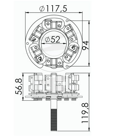 UF-1.189/6 12V - PORTA ESCOVA PARTIDA DELCO/ CASE VW FORD 50MT COM 6 ESCOVAS 12V - PC