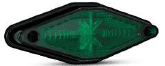 ISO20069 VD 12/24V - LANTERNA LATERAL TOP - VERDE 12/24V - SEM SUPORTE - PC
