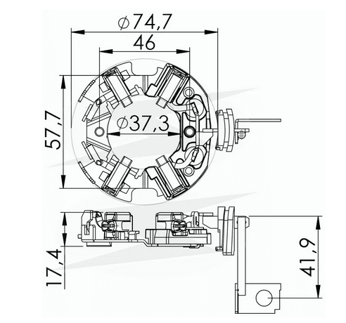 UF-1.115/4 12V - PORTA ESCOVA PARTIDA GM/ UNO/ CORSA/ KOMBI/ GOL/ PARATI - PC
