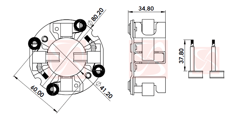 A-190-24V - PORTA ESCOVA PARTIDA DELCO 38MT 24V - SCANIA/ VOLVO/ VW/ FORD - PC A-190-24V - PORTA ESCOVA PARTIDA DELCO 38MT 24V - SCANIA/ VOLVO/ VW/ FORD - PC