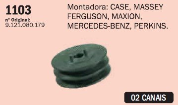 CP1103 - POLIA DUPLA ALTERNADOR CASE/ MBB/ MAXION (EMB. COM 1 PEÇA - VALOR UNITARIO) - PC