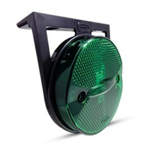 ISO20040 VD 12/24V - LANTERNA LATERAL 85 MM - VERDE 12/24V - COM SUPORTE ACOPLADO - PC