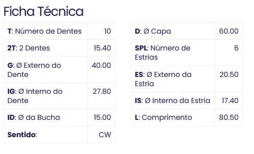 99.4872.0 - IMPULSOR PARTIDA, PRESTOLITE, COM 10 DENTES E 6 ESTRIAS (EMB. COM 01 PECA - VALOR UNITARIO) - PC