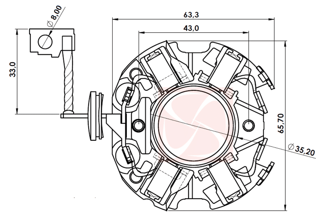 A-217-12V - PORTA ESCOVA PARTIDA BOSCH TOYOTA COROLLA/ 1.8I 16V 98> 2002 - PC