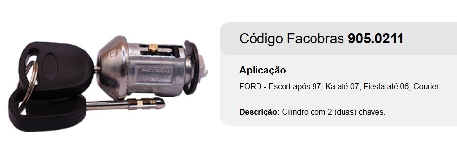 905.0211 - CILINDRO IGNICAO ESCORT >97/KA<2007/FIESTA/COURIER 2006> - UN