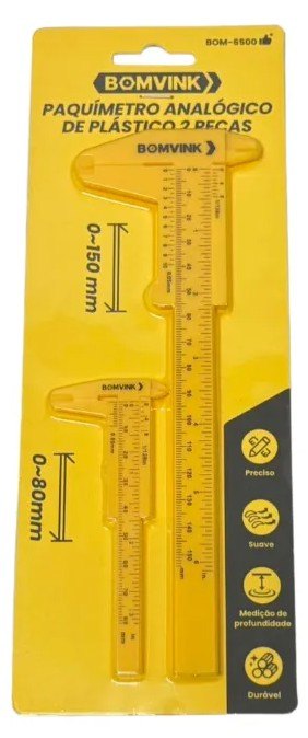 ISO6PQ6500 - PAQUIMETRO ANALOGICO DE PLASTICO (EMB. COM 02 PECAS- VALOR DO KIT) - PC
