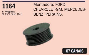 CP1164 - POLIA ALTERNADOR F1000 HSD 2.5 C/ MOT. MAXION/ S10/ SPRINTER (7PK) (EMB. COM 1 PEÇA - VALOR UNITARIO) - PC CP1164 - POLIA ALTERNADOR F1000 HSD 2.5 C/ MOT. MAXION/ S10/ SPRINTER (7PK) (EMB. COM 1 PEÇA - VALOR UNITARIO) - PC