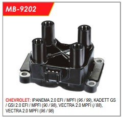 1PR BMB9202 - BOBINA IGNICAO VECTRA CD 2.0/ KADET/ IPANEMA 2.0 MPFI - MARFLEX (EMB. COM 01 PECA - VALOR UNITARIO) - PC