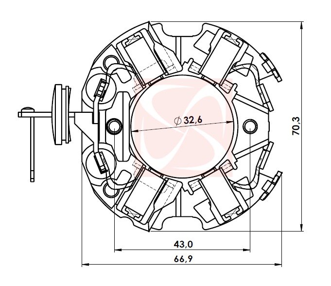 A-129 12V - PORTA ESCOVA PARTIDA HILUX/ COURIER 1.8 DIESEL/ ESCORT/ PASSAT IMPORTADO - PC
