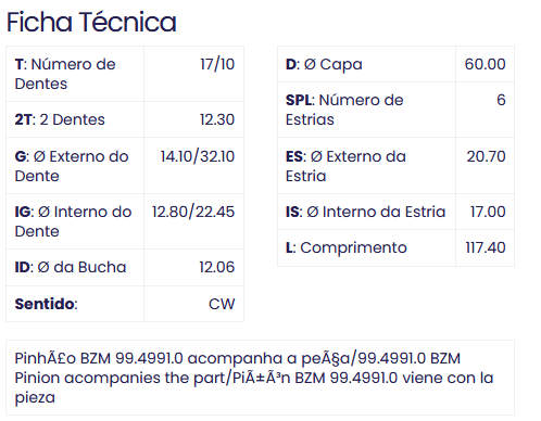 99.1647.0 - IMPULSOR PARTIDA JOHN DEERE/ LUCAS/ PRESTOLITE/ INDIEL (EMB. COM 01 PC - VALOR UNITARIO) - PC