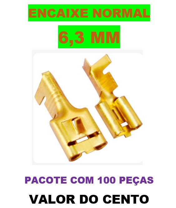 ISO80182-S - TERMINAL ENCAIXE FEMEA 6,3 X 0,8MM (EMB. COM 100 PECAS - VALOR DO CENTO) - CT