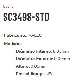 SC3498-STD - BUCHA PARTIDA NEW FIESTA/ FOCUS/ ECOSPORT - PC