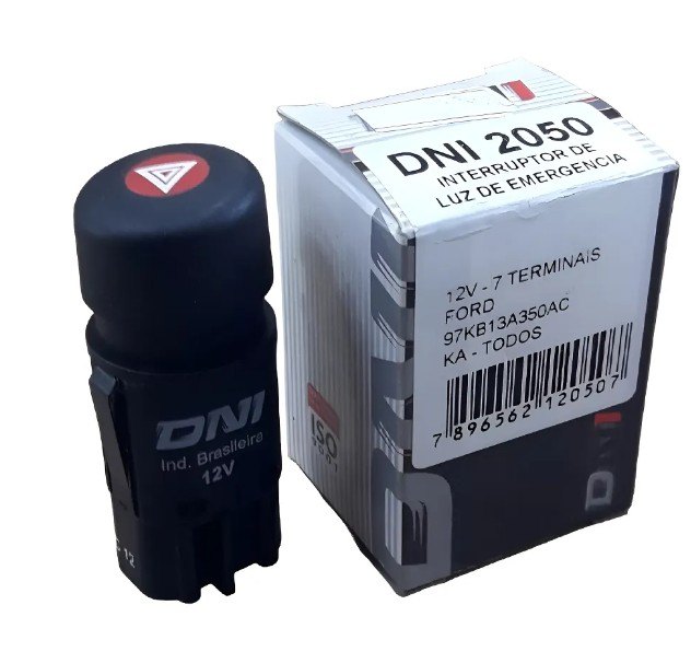 DNI2050 12V - BOTAO PISCA ALERTA  FORD KA TDS 07 TERMINAIS - PC