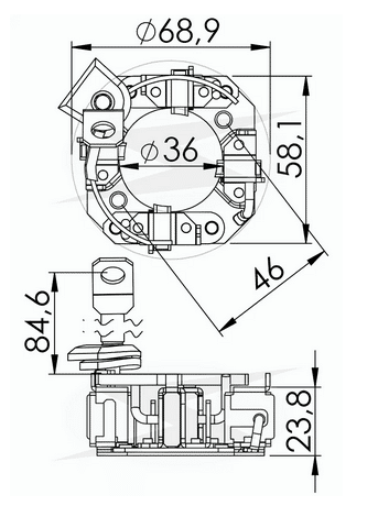 UF-1.148/4 12V - PORTA ESCOVA PARTIDA DELCO GM/ BLAZER/ S10/ MT VORTEC V6 4.3L - PC