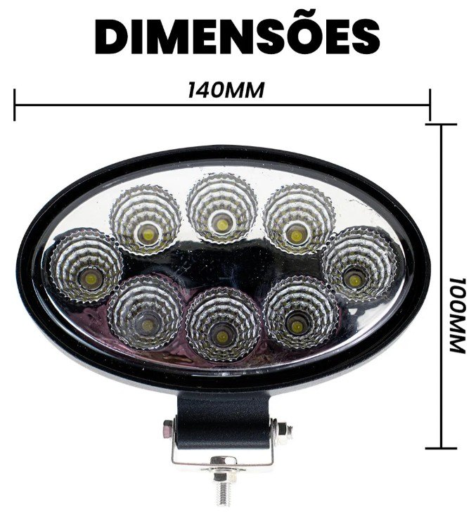 ISO14F6900 AZ 12/24V - FAROL LED OVAL AZUL 12/24V COM 8 LEDS (EMB. COM 01 PC - VALOR UNITARIO) - PC