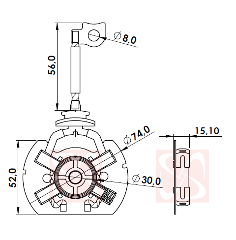 A-210-12V - PORTA ESCOVA PARTIDA BOSCH GM MONTANA/ VW GOL/ VOY/ UNO FIRE/ SIENA/ STRADA E-TORQ - PC