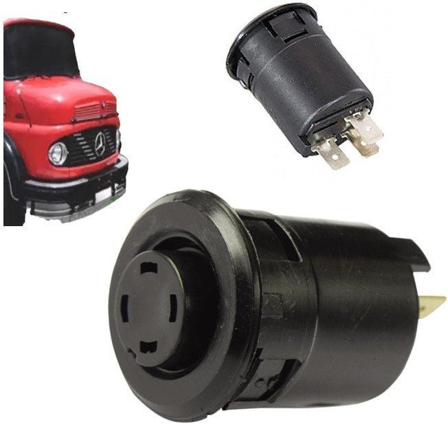 OPN 021063 - BOTAO PRESSAO LIMPADOR/ LUZ INTERNA MERCEDES 03 TERMINAIS - MULTIFUNCAO (EMB. COM 01 PECA - VALOR UNITARIO) - PC