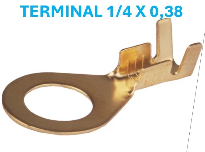 AMS81029 - TERMINAL OLHAL 1/4 X 0,38 MM (EMB. COM 100 PECAS - VALOR DO CENTO) - CT