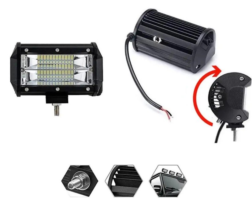 ISO14F36PLUS 12/24V - FAROL LED RETANGULAR 12/24V 13,5X8X6CM / 24 LEDS 72W (EMB. COM 01 PC - VALOR UNITARIO) - PC