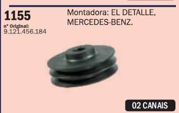 CP1155 - POLIA DUPLA ALTERNADOR MBB/ ONIBUS MOTOR BR 400 (75A) (EMB. COM 1 PEÇA - VALOR UNITARIO) - PC