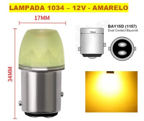 ISO14LLLT 07 AM 12V - LAMPADA 1034 LED 12V AMARELO 2 POLOS CERAMICA (EMB. 01 PC- VALOR UNITARIO) - PC