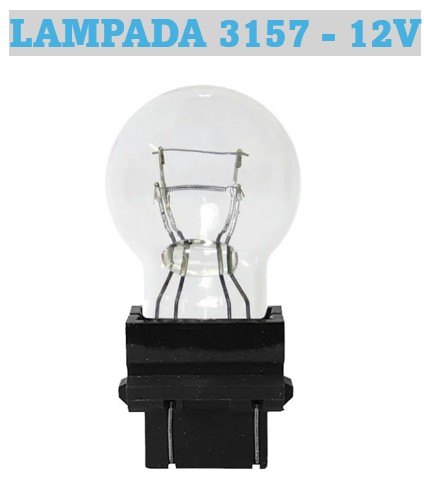 ISO14LX3157 BC 12V - LAMPADA HALOGENA T25 3157 12V 27/7W BRANCA 2 POLOS (EMB. COM 10 PECAS - VALOR UNITARIO) - PC
