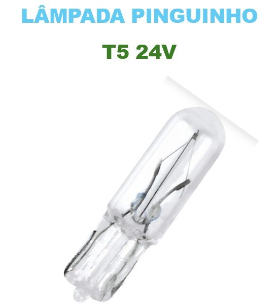 ISO14LX2721B BC 24V - LAMPADA HALOGENA PINGUINHO T5 1,2W 24V BRANCA GL2721B - 13516 (EMB. COM 10 PECAS - VALOR UNITARIO) - PC